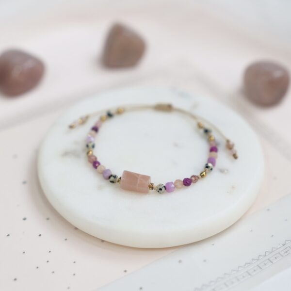 bransoletka kamień słoneczny i rubin