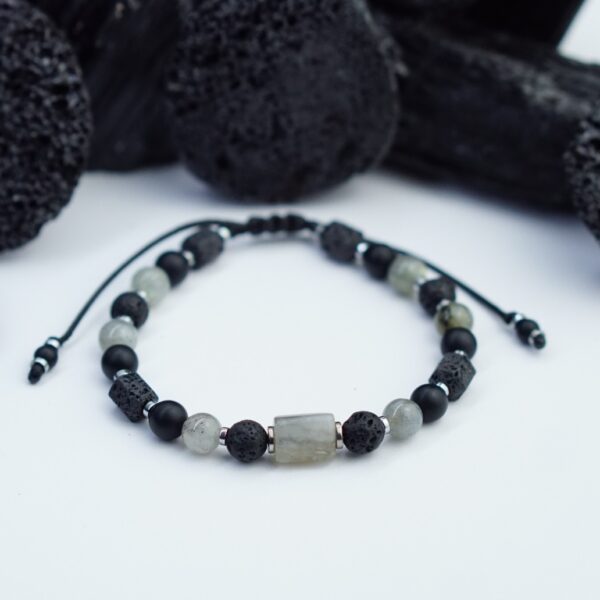 bransoletka męska lawa labradoryt