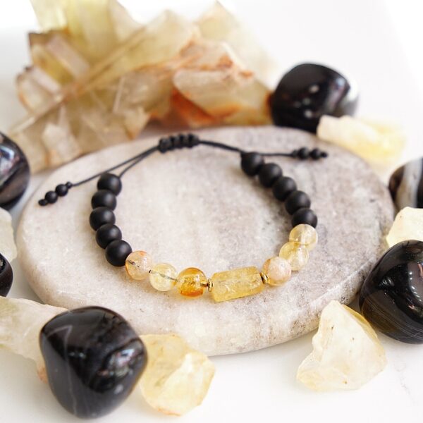 bransoletka cytryn onyks męska