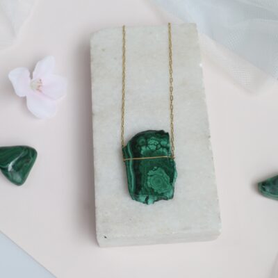 naszyjnik malachit tył