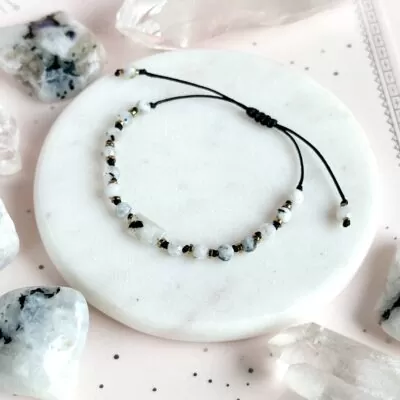 bransoletka z kamieniem księżycowym, bransoletka kamień księżycowy.