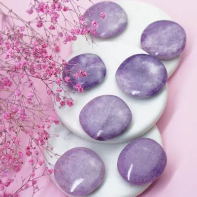 okrągły lepidolit polerowany